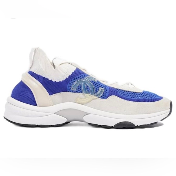 CHANEL Shoes - CHANEL Women's Blue and Cream Sneakers